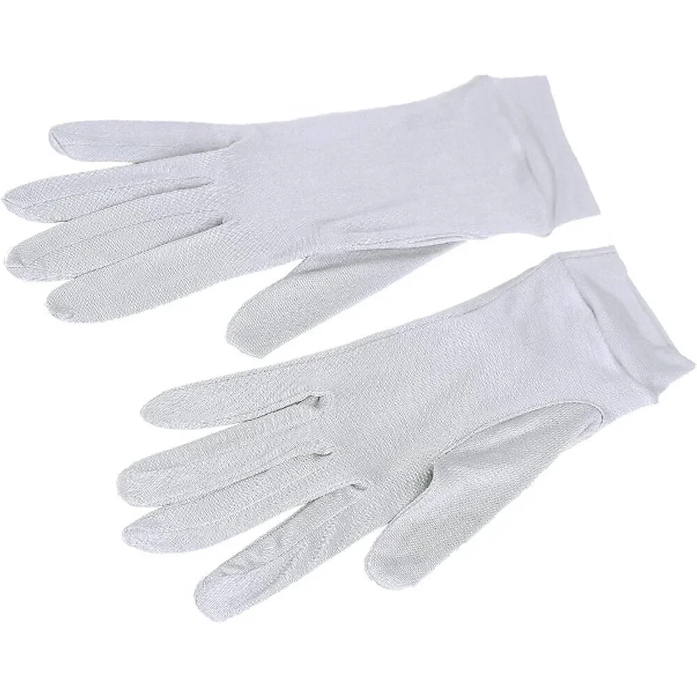 Women's Silver Gray Pure Silk Sunscreen UV Protection Silk Elastic Index Gloves